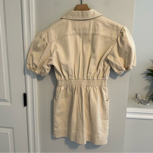 C/MEO Cream Denim Zipper Front Mini Dress Small - Picture 7 of 14